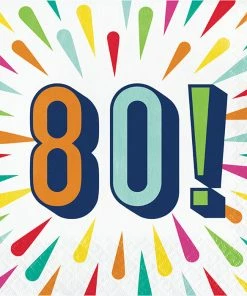 Creative Converting Kids Birthday Party Themes Birthday Burst Luncheon Napkin, 80 16ct