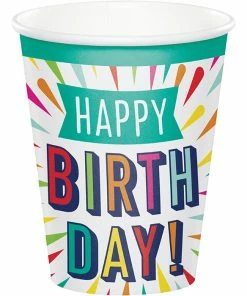 Creative Converting Kids Birthday Party Themes Birthday Burst Hot/Cold Cups 9Oz. 8ct