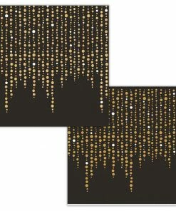 Creative Converting Gold Beading Beverage Napkin, 3 Ply, 24 Ct Solid Color Tableware