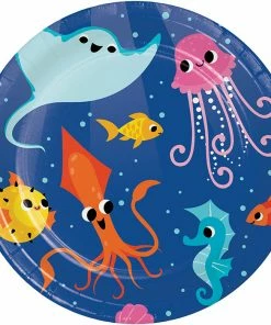 Creative Converting Ocean Celebration Dessert Plate 8ct Kids Birthday Party Themes