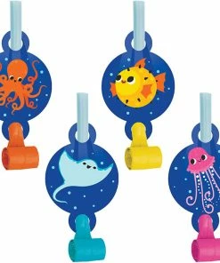Creative Converting Ocean Celebration Blowouts W/ Medallion 8ct Kids Birthday Party Themes