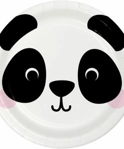 Creative Converting Animal Faces Dessert Plate, Panda 8ct