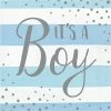 Creative Converting Blue Silver Celebration Luncheon Napkin, It's A Boy 16ct 1st Birthday Party Themes