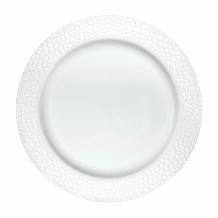 Creative Converting Themed Tableware 7.5" White Pebble Plate 10ct