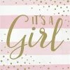 Creative Converting Pink Gold Celebration Luncheon Napkin, It's A Girl 16ct