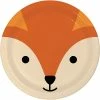 Creative Converting Kids Birthday Party Themes Animal Faces Dessert Plate, Fox 8ct