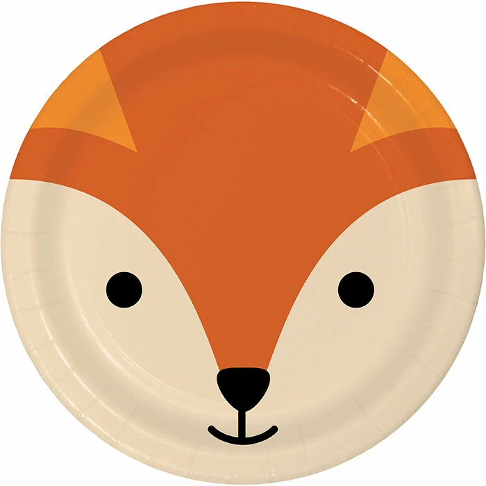 Creative Converting Kids Birthday Party Themes Animal Faces Dessert Plate, Fox 8ct
