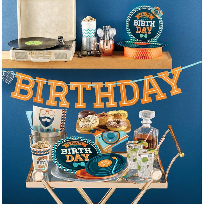 Creative Converting Hipster Birthday Paper Tablecover 54" X 102"