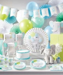 Creative Converting Kids Birthday Party Themes Enchanting Elephants Boy Dessert Plate 8ct