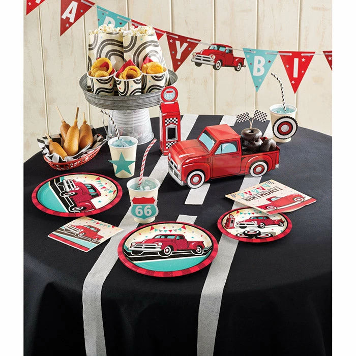 Creative Converting Vintage Red Truck Shaped Banner With Ribbon Kids Birthday Party Themes