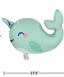 Creative Converting Kids Birthday Party Themes Narwhal Party Metallic Balloon 27.5