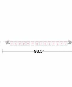 Creative Converting Enchanting Elephants Girl Shaped Banner With Ribbon & Stickers, Diy Kids Birthday Party Themes