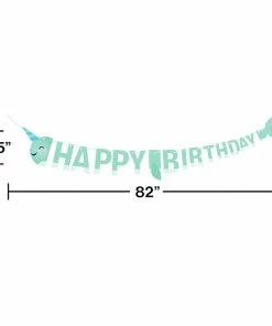 Creative Converting Narwhal Party Shaped Banner With Ribbon