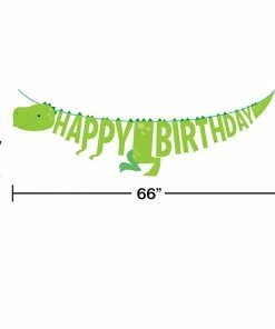 Creative Converting Boy Dino Party Shaped Banner W/ Ribbon
