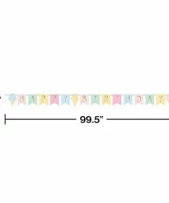 Creative Converting Kids Birthday Party Themes Ice Cream Party Shaped Banner W/ Ribbon, Foil