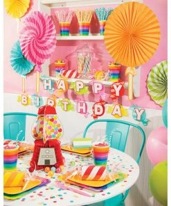 Creative Converting Candy Shop Party Shaped Dimensional Banner W/ Ribbon Kids Birthday Party Themes