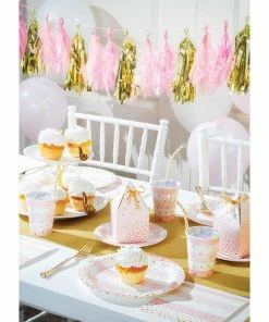 Creative Converting Pink Gold Celebration Paper Tablecover 54