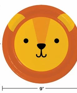 Creative Converting Animal Faces Dinner Plate, Lion 8ct Kids Birthday Party Themes