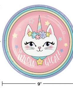 Creative Converting Sassy Caticorn Dinner Plate 8ct Kids Birthday Party Themes