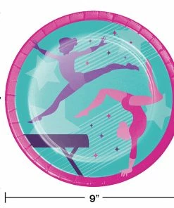 Creative Converting Gymnastics Party Dinner Plate 8ct