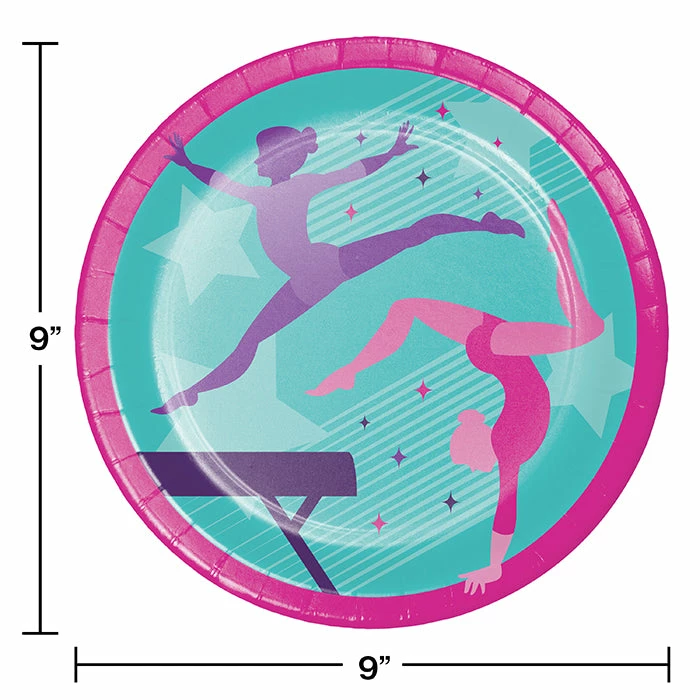 Creative Converting Gymnastics Party Dinner Plate 8ct