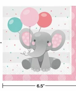 Creative Converting Enchanting Elephants Girl Luncheon Napkin 16ct Kids Birthday Party Themes