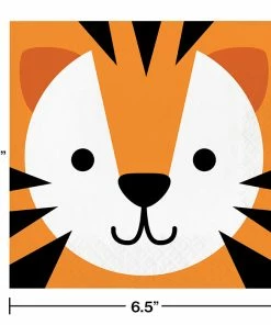 Creative Converting Kids Birthday Party Themes Animal Faces Luncheon Napkin, Tiger 16ct