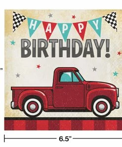 Creative Converting Vintage Red Truck Luncheon Napkin 16ct