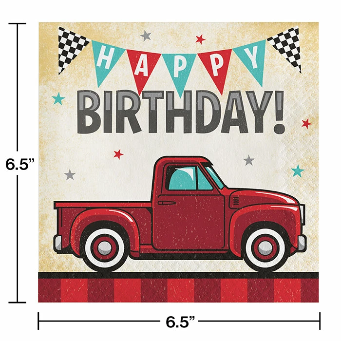 Creative Converting Vintage Red Truck Luncheon Napkin 16ct