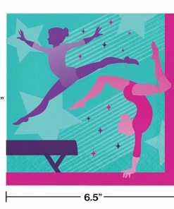 Creative Converting Kids Birthday Party Themes Gymnastics Party Luncheon Napkin 16ct