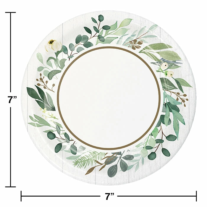 Creative Converting Eucalyptus Greens Dessert Plate 8ct