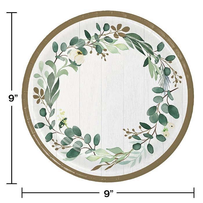 Creative Converting Eucalyptus Greens Dinner Plate 8ct