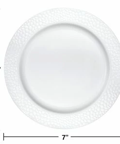Creative Converting Themed Tableware 7.5" White Pebble Plate 10ct