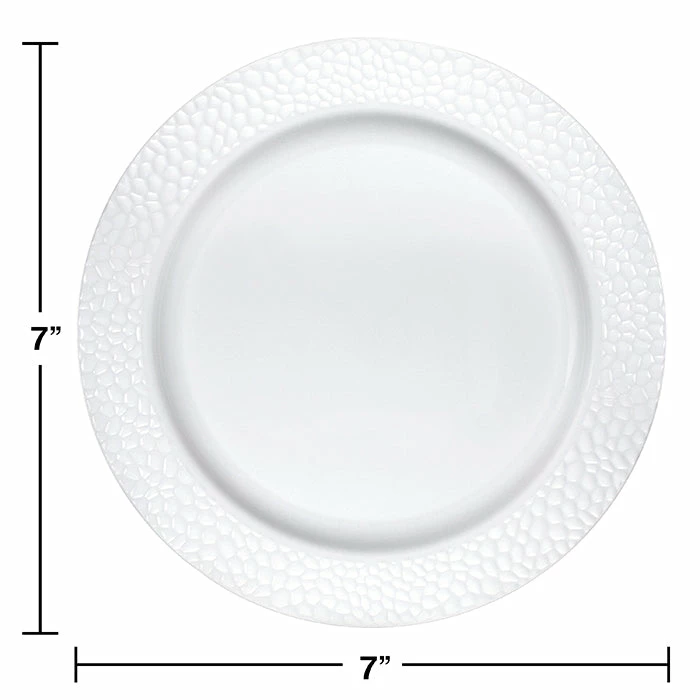 Creative Converting Themed Tableware 7.5" White Pebble Plate 10ct
