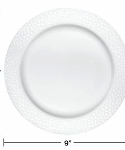 Creative Converting 9" White Pebble Plate 10ct Themed Tableware
