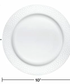 Creative Converting 10.25" White Pebble Plate 10ct Themed Tableware