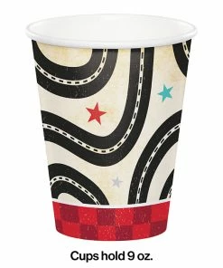 Creative Converting Kids Birthday Party Themes Vintage Race Car Hot/Cold Cups 9Oz. 8ct