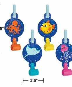 Creative Converting Ocean Celebration Blowouts W/ Medallion 8ct Kids Birthday Party Themes