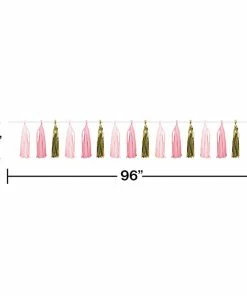 Creative Converting 1st Birthday Party Themes Pink Gold Celebration Tassel Garland, Pink/Gold