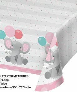 Creative Converting Kids Birthday Party Themes Enchanting Elephants Girl Paper Tablecover 54" X 102"