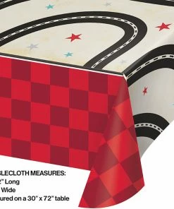 Creative Converting Vintage Race Car Paper Tablecover 54" X 102"