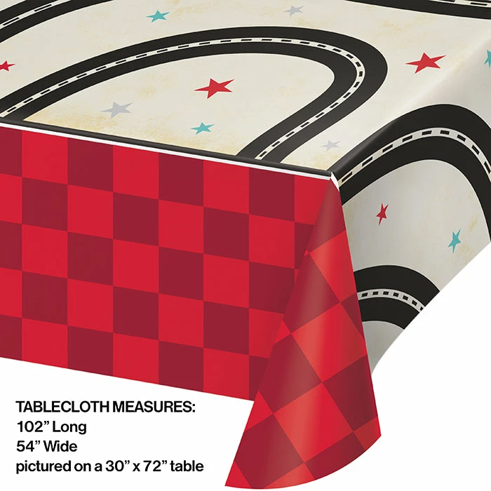Creative Converting Vintage Race Car Paper Tablecover 54" X 102"