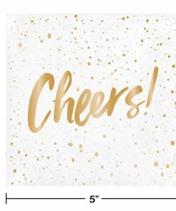 Creative Converting Adult Birthday Party Themes Cheers Gold Foil Beverage Napkins By Elise 24ct