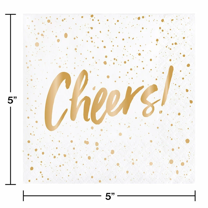 Creative Converting Adult Birthday Party Themes Cheers Gold Foil Beverage Napkins By Elise 24ct