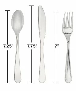 Creative Converting Silver Assorted Plastic Cutlery, 24 Ct
