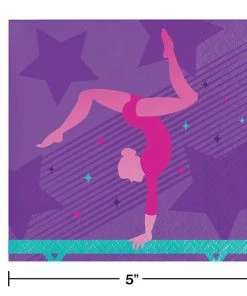 Creative Converting Gymnastics Party Beverage Napkins 16ct