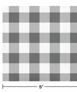 Creative Converting Gray And White Check Beverage Napkins 16ct