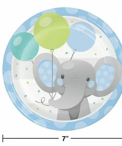 Creative Converting Kids Birthday Party Themes Enchanting Elephants Boy Dessert Plate 8ct