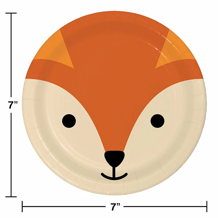 Creative Converting Kids Birthday Party Themes Animal Faces Dessert Plate, Fox 8ct