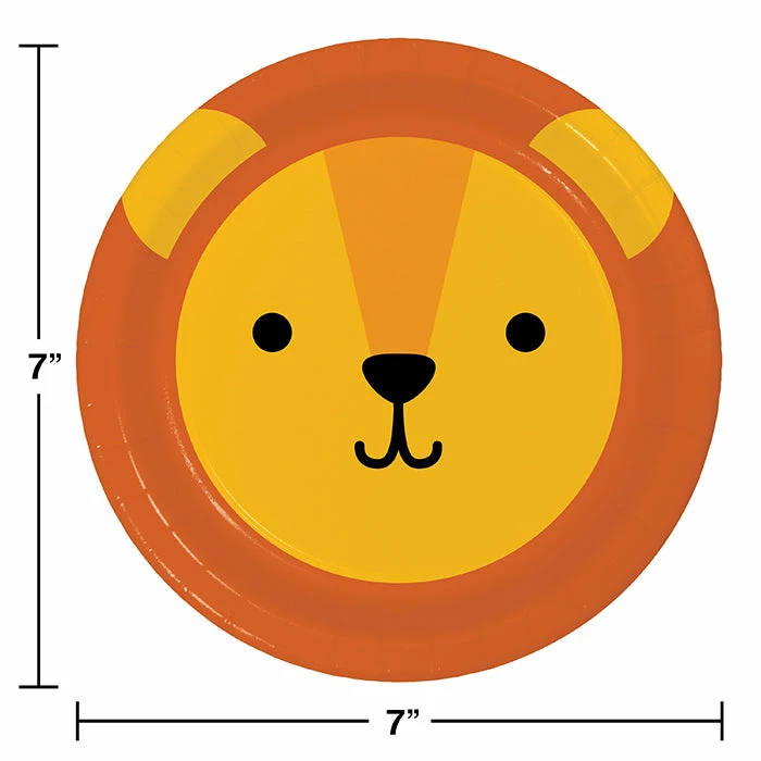Creative Converting Animal Faces Dessert Plate, Lion 8ct Kids Birthday Party Themes